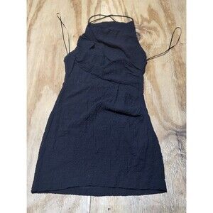 Zara A Line Strappy Mini Dress  Women M Black Knit Sleeveless  @M8
